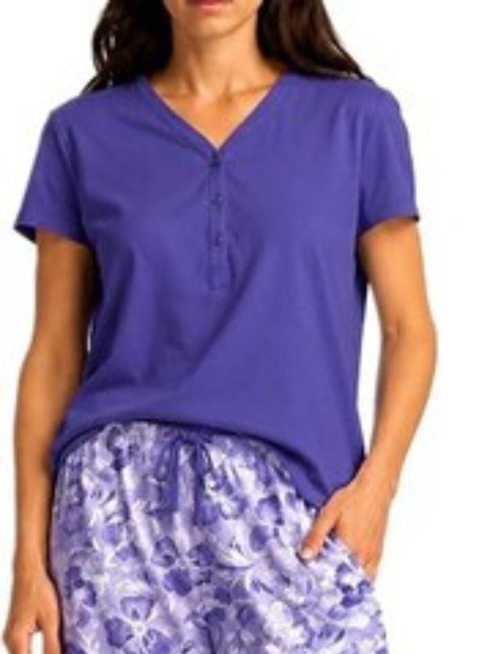 NWT Karen Neuburger 100% Cotton 2 Piece Pajama Set Shirt and Pants Size Med & L